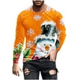 thumbnail image 2 of WXLWZYWL Men's Christmas Sweatshirt Crewneck Trendy Big and Tall Santa Printed Sweatshirts Pullover Tops Party Apparel, 2 of 5