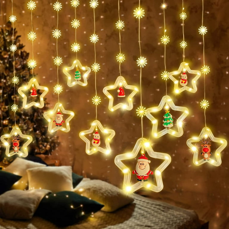 Goodwill Christmas String Lights 10 ft 120 LED Christmas Window Lights Waterproof Copper Twinkle Light Hanging Novelty Xmas Tree Home Garden Party