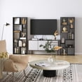 thumbnail image 4 of S-HOME Modern Asymmetrical Display Shelf In Synthetic Wood 5-Tier Vertical Bookcase For Compact Spaces, Black, 4 of 5