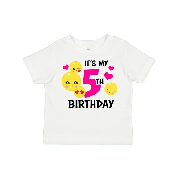 Inktastic Its My 5th Birthday with Smiling Emoticon Girls Toddler T-Shirt