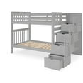 thumbnail image 5 of Bedz King Tall Stairway Bunk Beds Twin over Twin with 4 Drawers in the Steps, Gray, 5 of 9