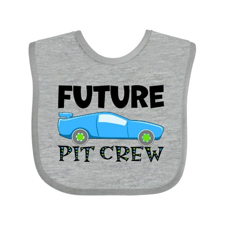 

Inktastic Future Pit Crew Blue Race Car Gift Baby Boy or Baby Girl Bib