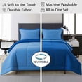 thumbnail image 4 of Mainstays 7-Piece Reversible Bed in a Bag with Laundry Tote, Solid Blue, Full, 4 of 14