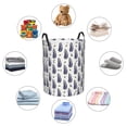 thumbnail image 5 of KLL Blue Leaves Waterproof Foldable Laundry Hamper Bucket with Handles for Storage Bin,Kids Room,Home Organizer (Small ), 5 of 7