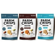 ParmCrisps Snack Mix  Variety (Original, Smokey Barbeque, and Ranch) Cheese Parm Crisps and Nuts Snack, Made Simply with 100% Cheese Crisps, Almonds, Cashews, and Pistachios | Healthy High-Pro