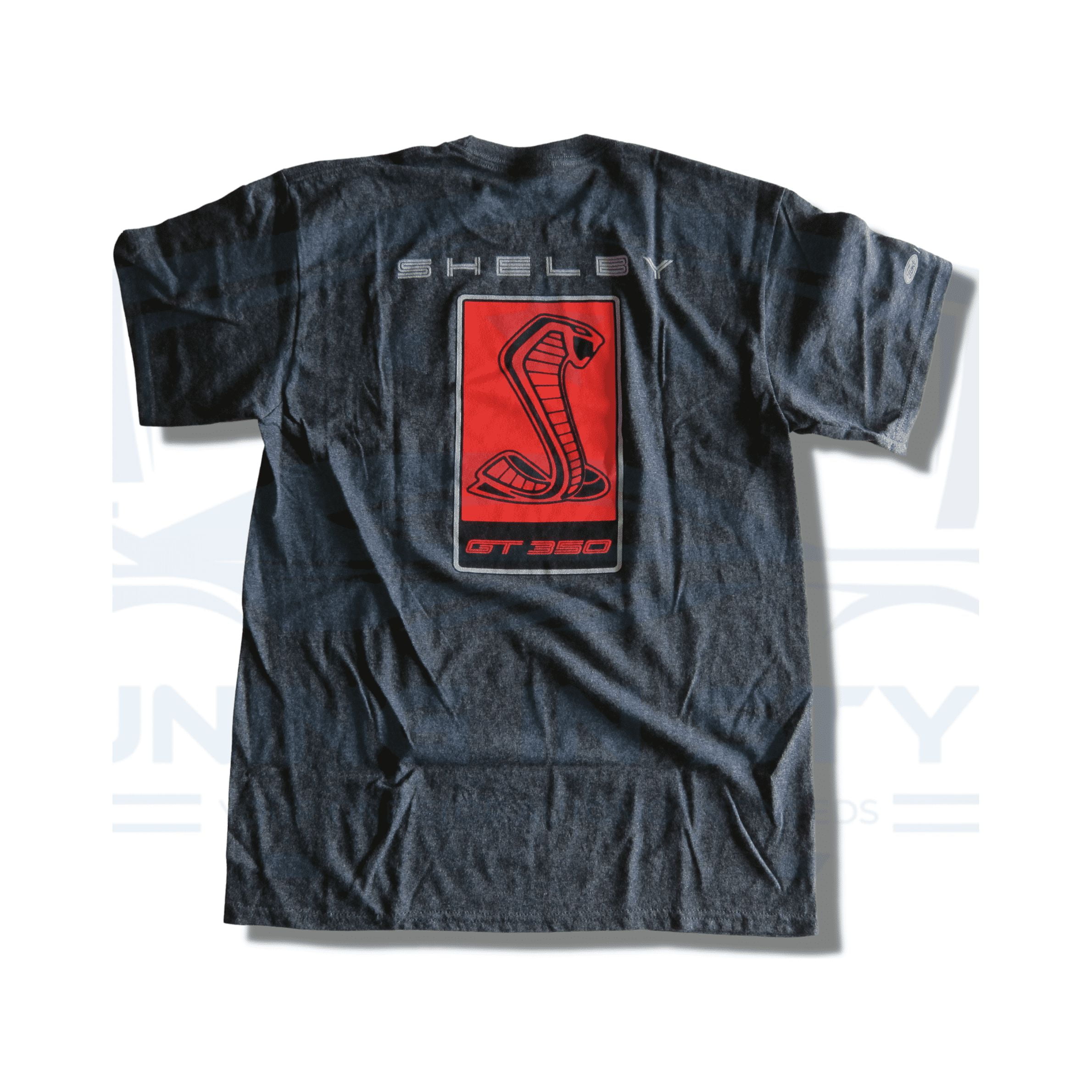 Ford Mustang GT350 Shelby Cobra Logo Cotton T-Shirt Gray Official Licensed (L)