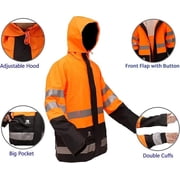 RainRider Rain Suits Waterproof for Men & Women Heavy Duty Rain Gear High Visibility Reflective Jacket Bib Pants 3 Pieces Rainwear