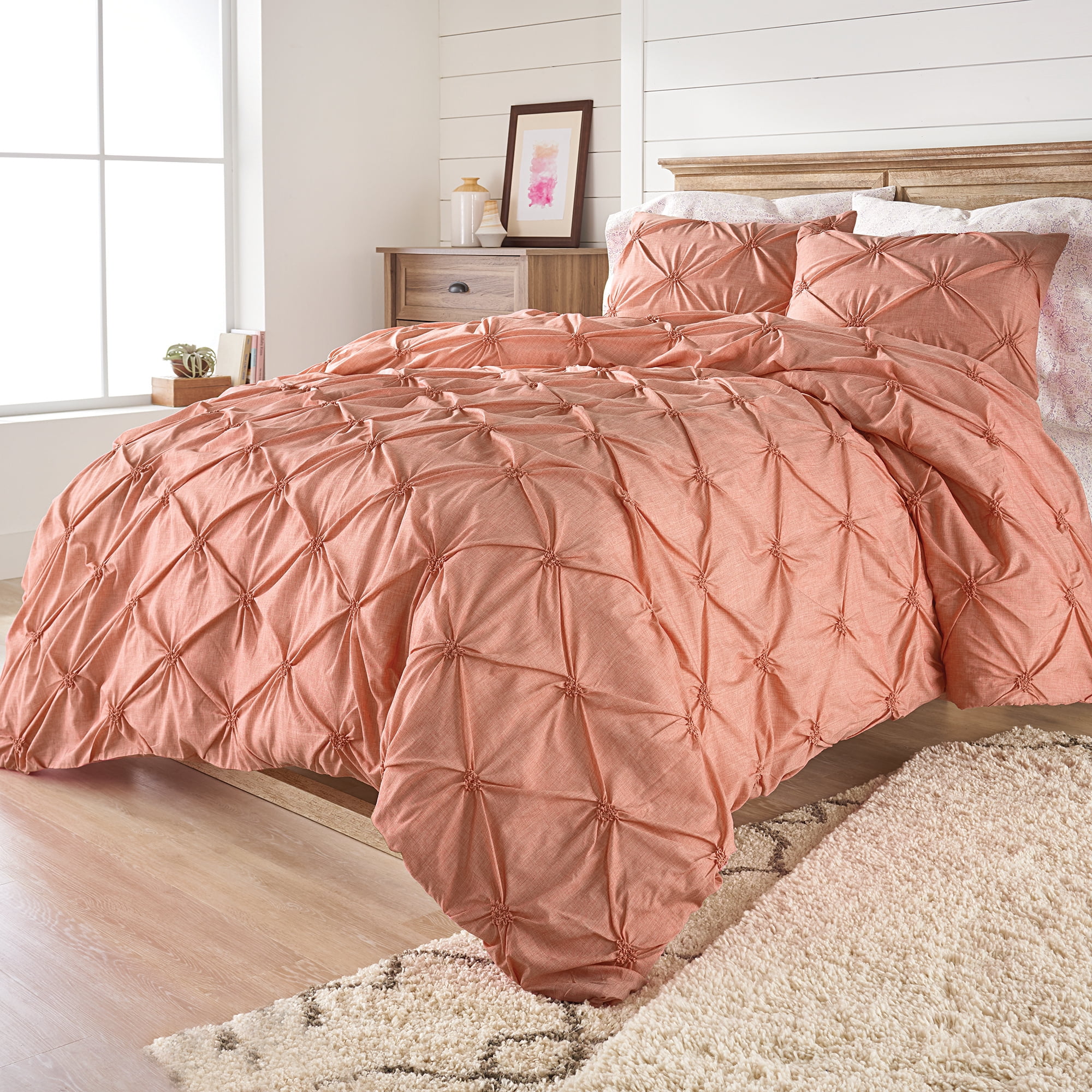 Better Homes Gardens King Elastic Pintuck Duvet Cover Set 3