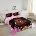 thumbnail image 4 of Black Princess Bedding Set American African Twin Size Comforter Set Glitter Pink Black Bed Comforter Sets Teen Reversible Colorful Stars Quilt Set, 4 of 6