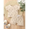 thumbnail image 2 of Liacowi 2 Pcs Baby Boy Girl Summer Outfit Sets Cotton Linen Sun Pattern Short Sleeve Tops Drawstring Waist Shorts, 2 of 8