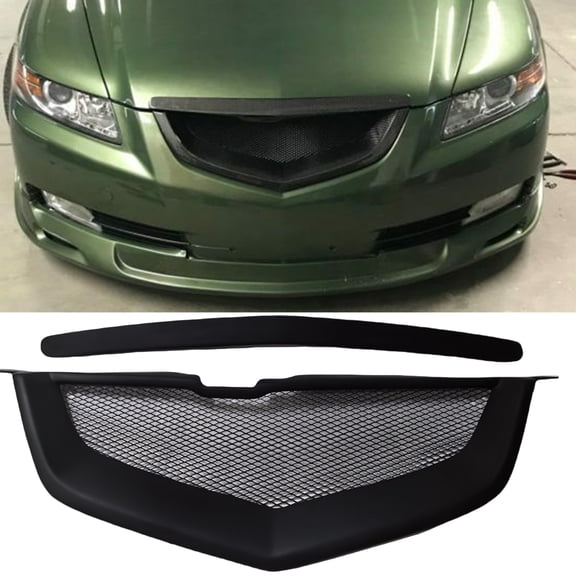 Front Bumper Upper Grille Fit For Acura TL 2007-2008 Matte Black Fiberglass
