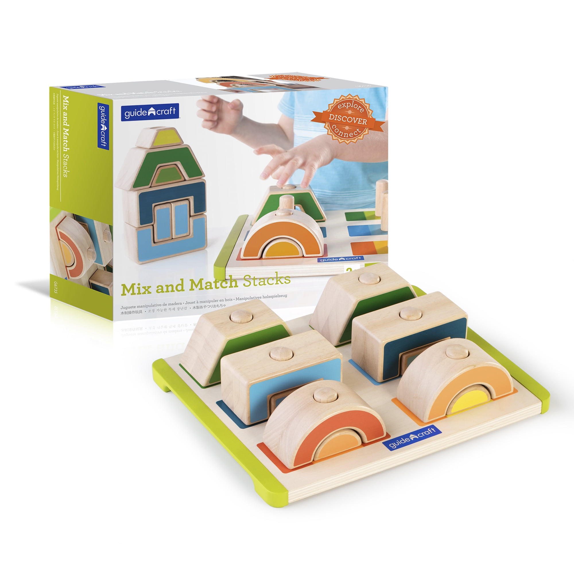 Guidecraft Mix and Match Stacks: Manipulative Toddler Toy