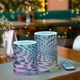 thumbnail image 3 of Yayeee Flameless Candles with Remote Flickering Battery Operated Multi Color Changing, Pink Wavy Plaid, 3 of 7