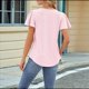 thumbnail image 5 of Blusas Tipo Túnica para Mujer, Holgadas, de Corta, con Cuello Redondo, Informales, de Verano Rosa S, 5 of 10