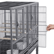 Yaheetech 41.5H Stackable Wide Bird Cage with Rolling Stand,Black