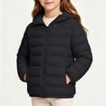 thumbnail image 3 of KyCheLot Boys Girls Zip up Jacket Solid Color Long Sleeve Hooded Outerwear Kids Winter Warm Windproof Coats, 3 of 8