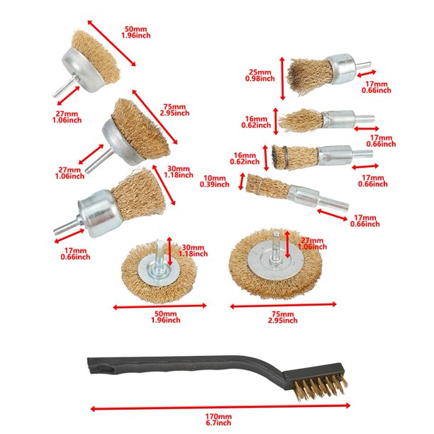 10pcs brass wire brush disc brush cup brushes round brush for drill
