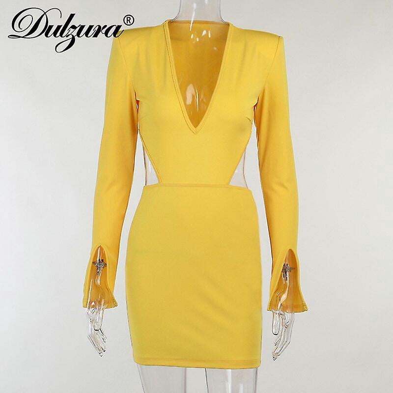 OUGES Jurk Dames Korte Mouw/Lange Mouw Winterjurk V-hals Casual Midi Vrijetijdsjurk met Zakken, Abrikoos, S