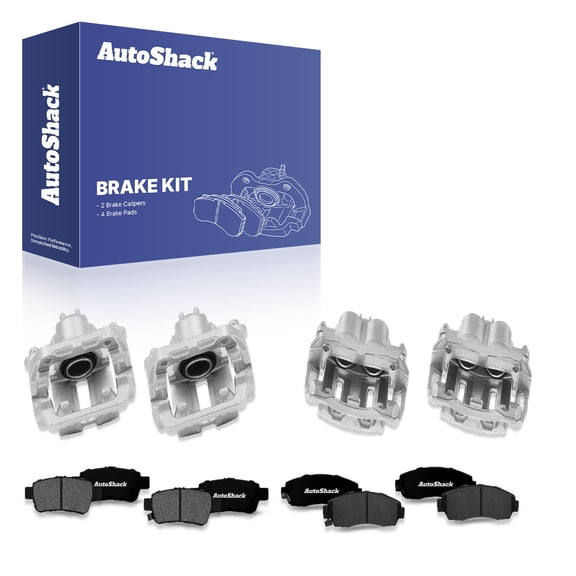 AutoShack Front & Rear Brake Calipers   Ceramic Brake Pads Replacement for 2005-2010 Honda Odyssey 12-PC Kit