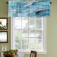 thumbnail image 3 of Blue Marble Curtain Valances for Windows, Kitchen Valance Window Treatments Panel 2 Pack, Modern Ink Painted Aesthetics Abstract Rod Pocket Short Curtains for Bathroom Bedroom 42 x 12 Inch, 3 of 8