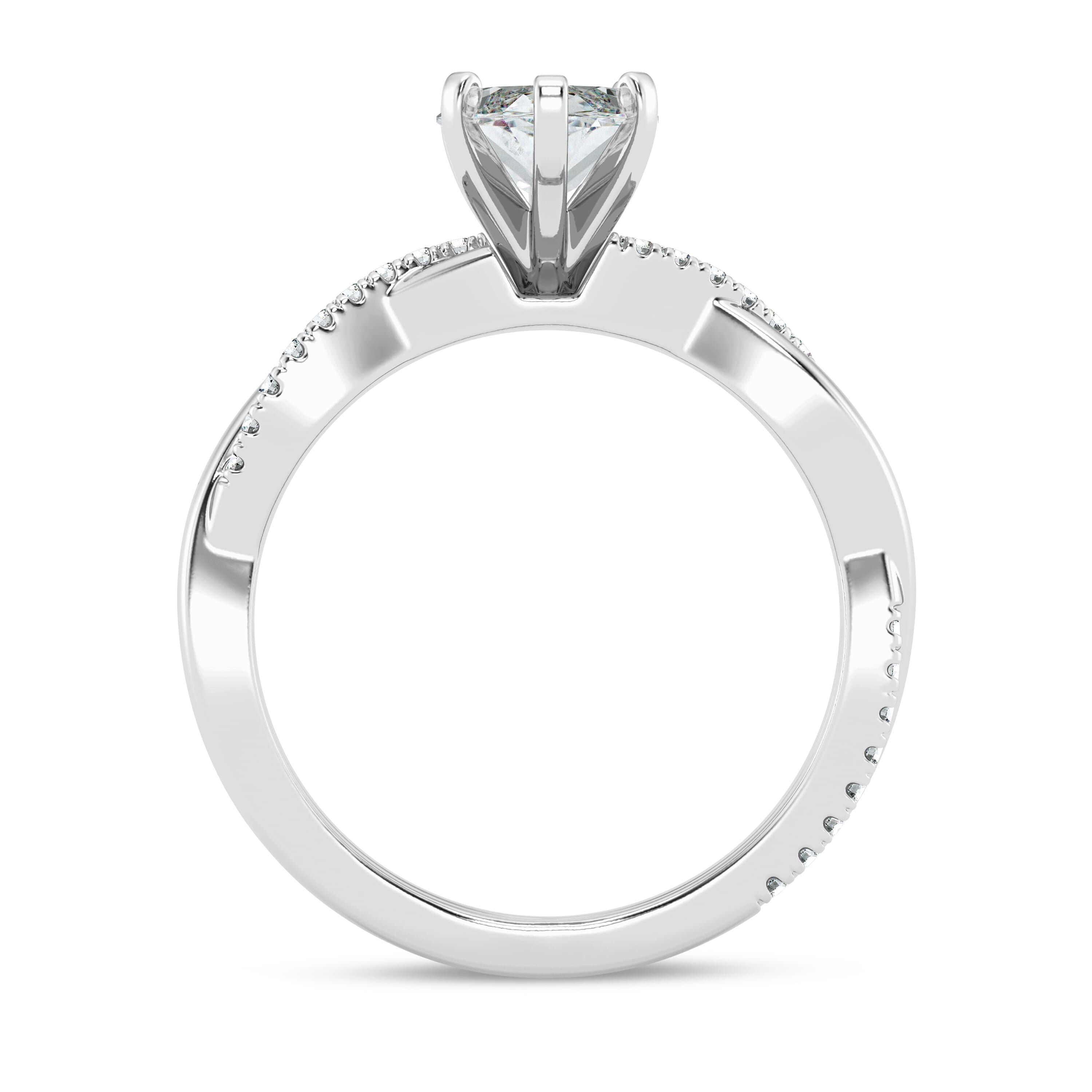 Oryn Jewel Lab Created Marquise Diamond Solitaire Ring - 2.3 Ct Twisted Shank Engagement Ring for Women - Stylish Party Wear 14K White Gold Over Jewelry - Diamond Rings for Her Special Events