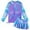 B Purple Scale, variant on BAOHULU Girls Two-Piece UPF50+ Swimsuits Long Sleeve Rash Guard Kids Bathing Suit with Swim Skirt