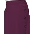 thumbnail image 4 of Women's Cotton A-line Button Front High Waist Front Slit Knee Length Skirt, Color : Magenta, Size: XXL, 4 of 5