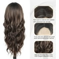 thumbnail image 3 of Aorsher Long Curly Wigs for Women 26Inch Body Wave Middle Part Wig Synthetic Natural Looking Hair Replacement Wig Ombre B, 3 of 6