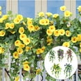 thumbnail image 3 of Artificial Morning Glory Flower Vine Basket Hanging Fake Silk Plant Home Decor, 3 of 7