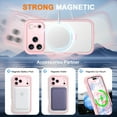 thumbnail image 6 of Magnetic Stand for iPhone 17 Pro Max Case,[Compatible with Magsafe][Built-in 9H Tempered Glass Screen Protector] Full-Body Shockproof Military-Grade Protective Case,for iPhone 17 Pro Max,Pink, 6 of 6