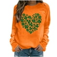 thumbnail image 1 of Mceream St Patricks Day Chandail en Molleton Décontracté Mode pour Femmes, Imprimé Graphique Trèfle Irish, Mignon, Manches Longues, Chandail, Grande Taille, Tenue de Vacances & Cadeau, Orange m, 1 of 7