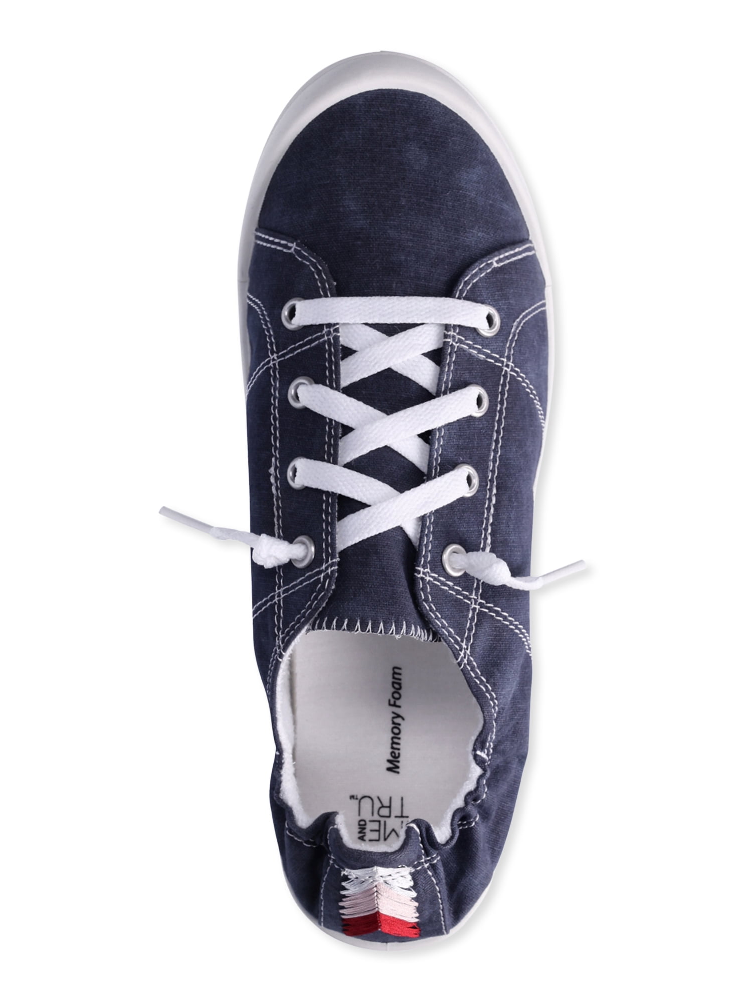 Time and Tru Women's Scrunch Back Slip-On Sneaker, Wide Width