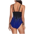 thumbnail image 4 of Busydd Womens Swimsuits Fashion Square Neck Monokini Swimsuits Color Patchwork Tummy Control Swimwear High Waisted Halter Beachwear Summer Modest Full Coverage Tie Side One Piece Swimsuit, 4 of 6