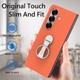 thumbnail image 6 of Allytechgroup for Samsung Galaxy Z Fold 7 Case with Ring Holder Stand & Screen Protector, Morandi Colored Case Shockproof Bumper Slim Cover for Samsung Galaxy Z Fold 7 Women Men, Orange, 6 of 10
