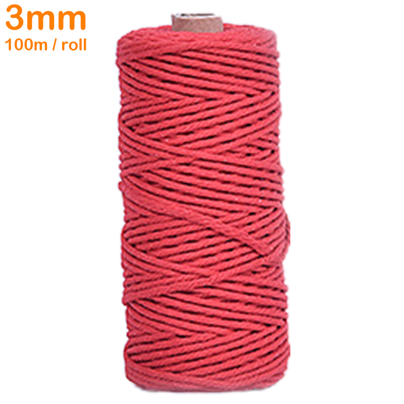 2/3/4mm Macrame Cotton Cord 3 Strand Colored Cotton String Twine for ...