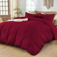 thumbnail image 2 of Luxurious 800 Thread Count 100% Egyptian Cotton 3-PCs Duvet Set ( 1 Duvet Cover Zipper Closure With Corner Ties & 2 Pillow Shams ) Solid Pattern ( Full/Queen, Burgundy ), 2 of 5