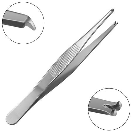 

5Inch Special Toothed Tweezers Stainless Steel Tweezers Precise Grip Hook Head