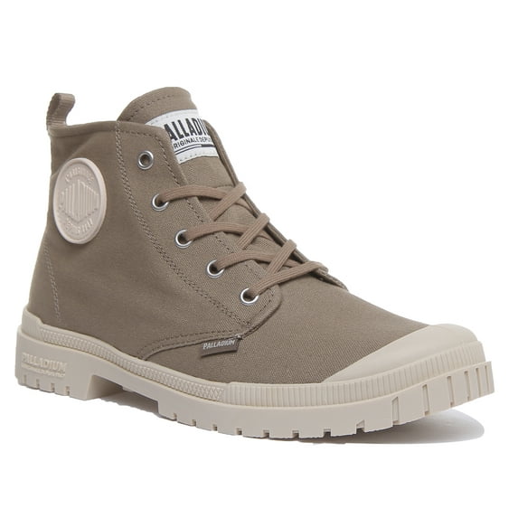 Palladium Pampa SP20 Hi Unisex Lightweight Lace Up Canvas Ankle Boot In Khaki Size 7