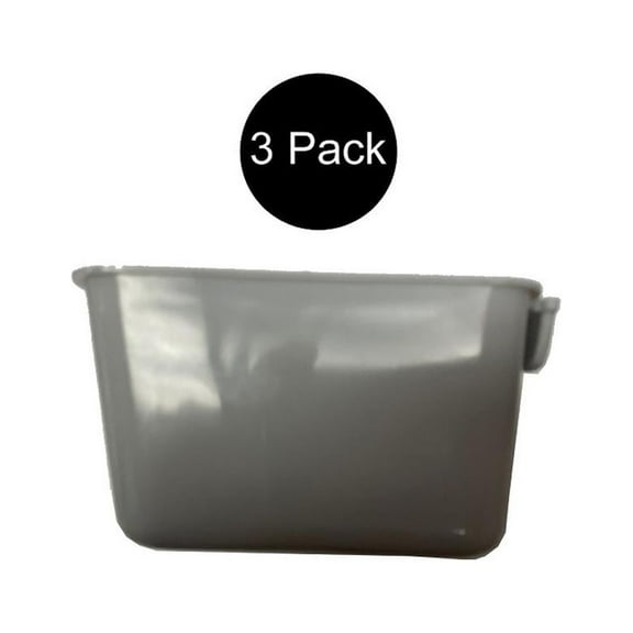 (3 pk) Gray Cups 1 Pint / 16 fl oz Hanging Feed & Water Cups for Chicken Poultry