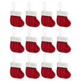 thumbnail image 2 of Xoiie 12Pcs Mini Knit Christmas Stockings, Christmas Mini Stockings Xmas Classic Stocking, 4 Inch Small Red Knitted Hanging Stocking for Fireplace Christmas Tree Decoration, 2 of 8