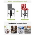 thumbnail image 3 of Red Striped Bar Stool Covers Set of 2, Modern Gradient Geometric Ripple Stripes Stretch Washable Bar Chair Covers with Backs, Removable Pub Counter Height Chair Cover for Kitchen Dining Room Cafe, 3 of 7