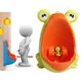 thumbnail image 1 of Orinal de pie para entrenamiento de inodoro para niños, orinal portátil de cartón con forma de rana, orinal de pie para niños, interior y exterior, 2 naranja verde, 1 of 8