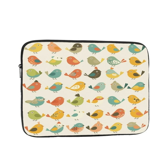 Laptop Sleeve Bag Compatible For iPad MacBook Air Pro Tablet Computer PC notebook Protective Fit in 10/12/13/14/15/16/17 inch Size Cute Bird Cartoon (96)