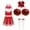 A Red, variant on TiaoBug Kids Girls Cheer Leader Costume Cheerleading Halloween Uniform Top with Pleated Skirt Hair Tie Socks B Blue 12