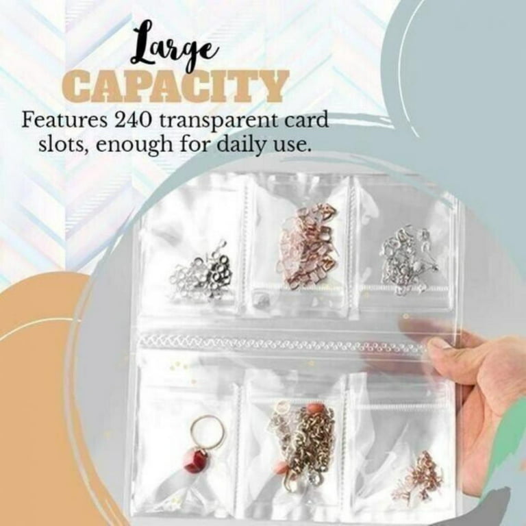Transparent Jewelry Storage Book with Pockets for Necklace Rings Bracelets