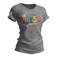 thumbnail image 3 of Autism Awareness Shirt Autism Accept Understand Love Round Neck Short Sleeves T-shirt for Women Grey M, 3 of 4