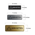 thumbnail image 5 of Signs ByLITA Standard Serviettes Door or Wall Sign Easy Installation | Durable Construction | Kitchen Essentials | Hygiene | AirBnB Signs Sign (Ivory/Dark Brown) - Small, 5 of 7
