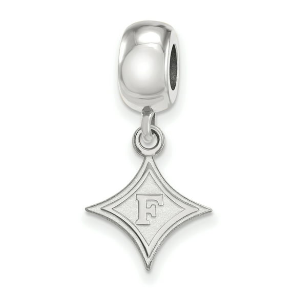 Sterling Silver Furman University Small Dangle Bead Charm