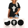 thumbnail image 4 of XCHQRTI Plus Size Women's Faith T Shirt Oversized Ladies Christian Tee Shirts Plus Graphic Clothing, 4 of 9