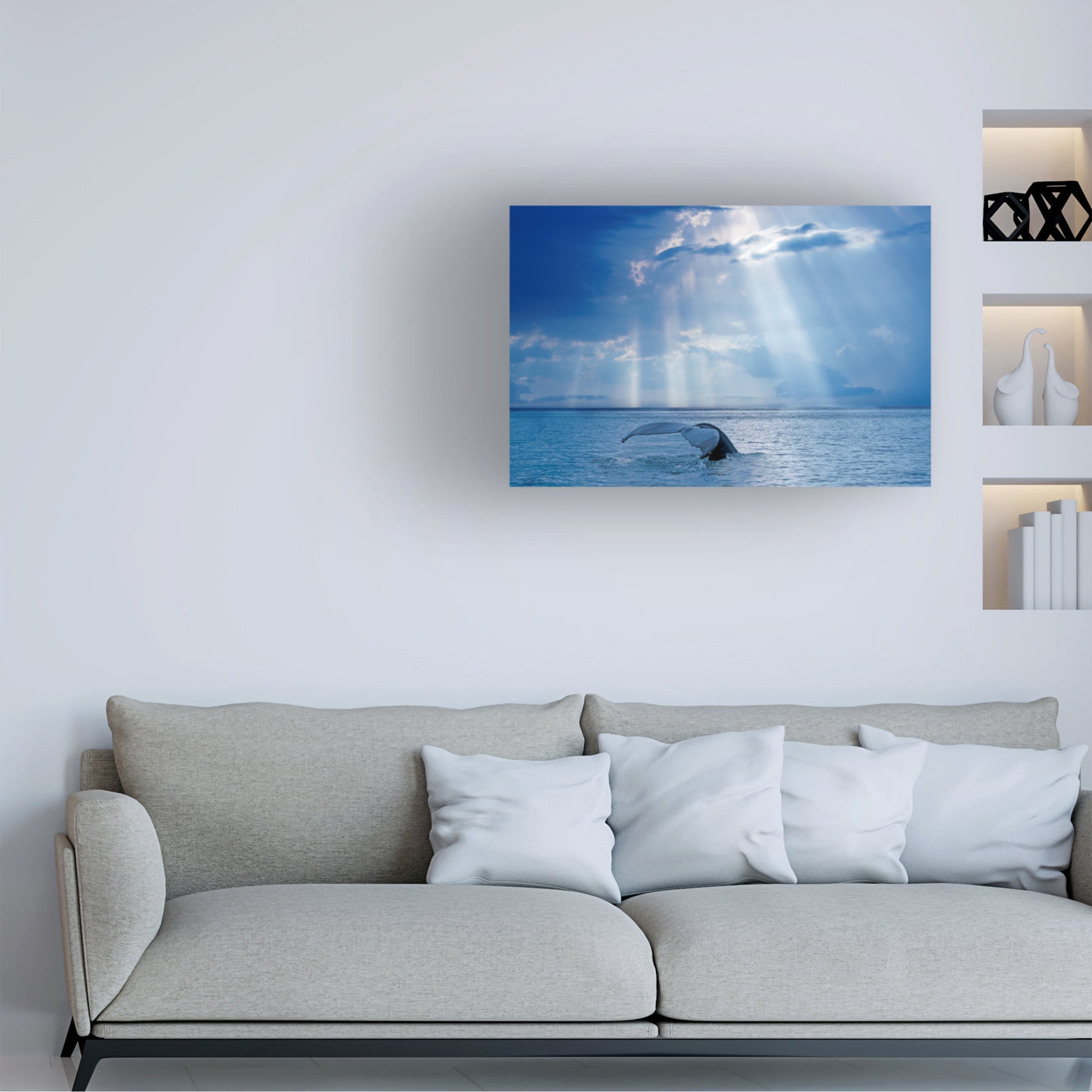 Trademark Fine Art Mircea Costina Whale and sun rays Canvas Wall Art
